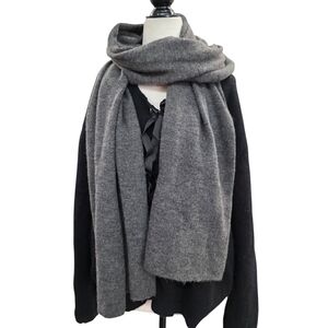 Zara Charcoal Gray Wool Scarf